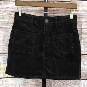 American Eagle Black High Rise Mini Velour/Velvet Super Stretch Skirts Size 4